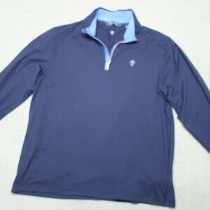 Polo Golf Sweater XL Blue Ralph Lauren Pullover 1/4 Zip Wicking Polyester Comfy